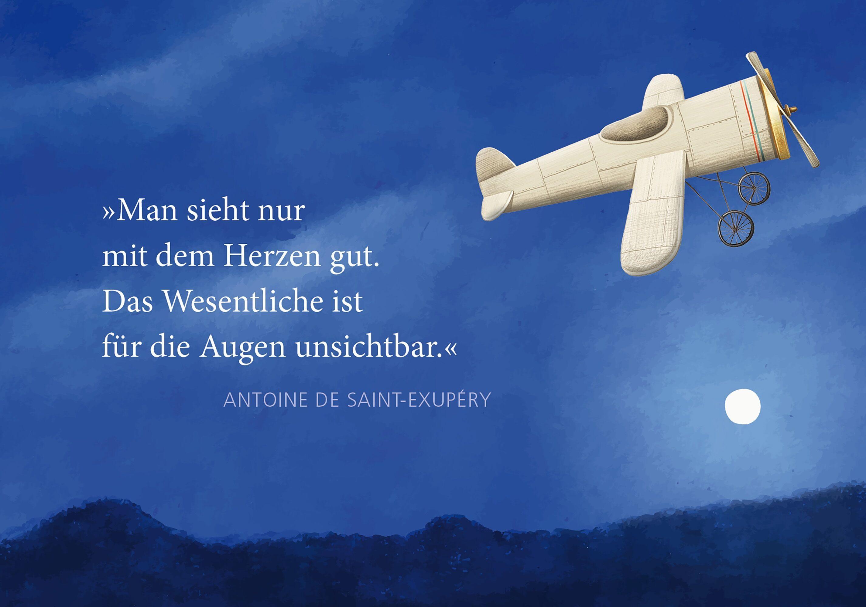 Beispielinhalt (Bild) Postkarten-Set Antoine de Saint-Exupéry