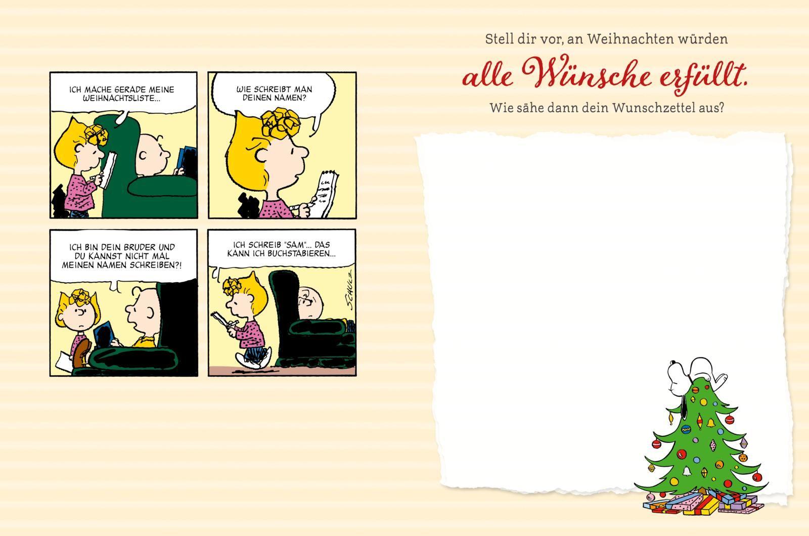 Beispielinhalt (Bild) Peanuts Geschenkbuch: Mit Snoopy und den Peanuts durch den Advent