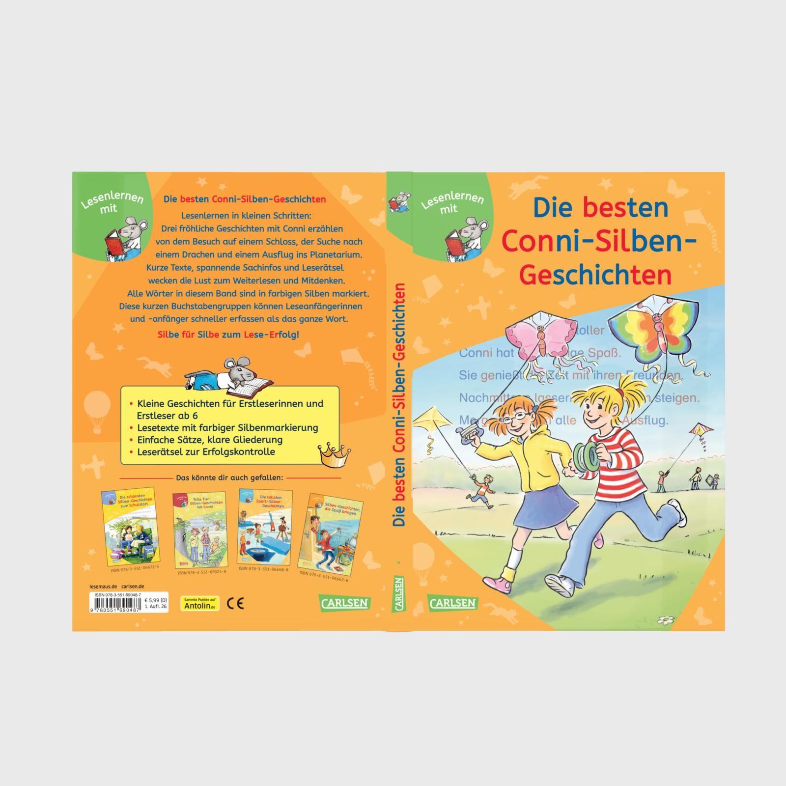 Beispielinhalt (Bild) LESEMAUS zum Lesenlernen Sammelbände: Die besten Conni-Silben-Geschichten