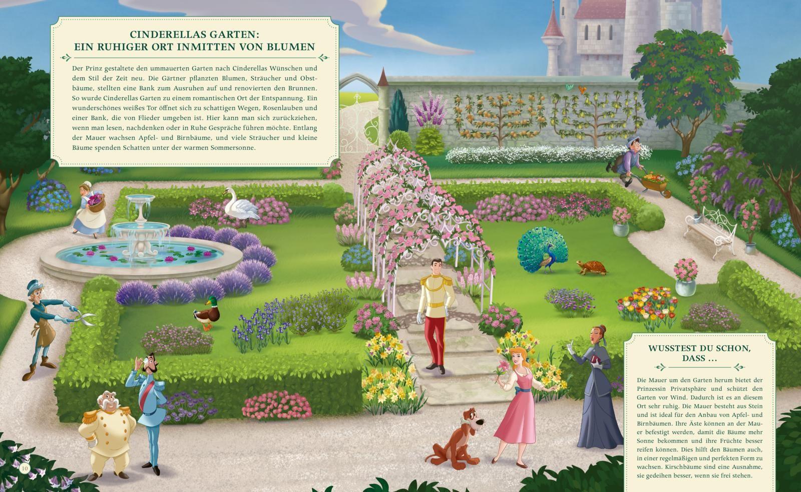 Beispielinhalt (Bild) Disney: Die zauberhafte Welt der Disney-Prinzessinnen - Entdecke, wie die Prinzessinnen leben (Schlösser, Gärten etc.)