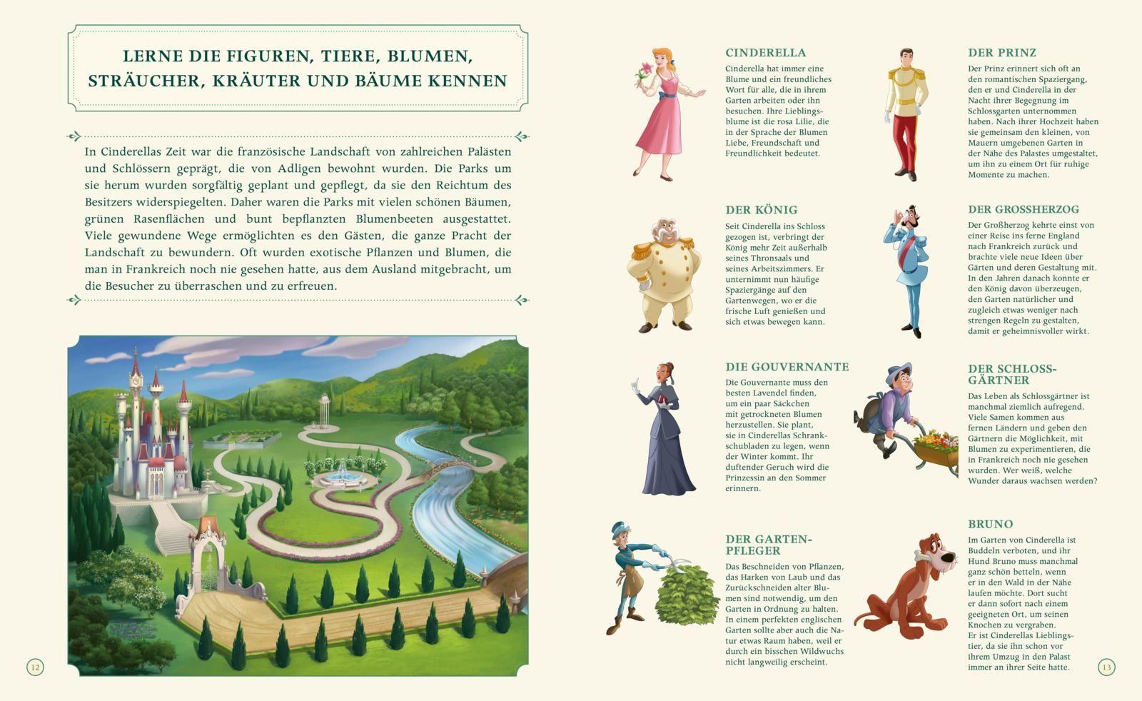 Beispielinhalt (Bild) Disney: Die zauberhafte Welt der Disney-Prinzessinnen - Entdecke, wie die Prinzessinnen leben (Schlösser, Gärten etc.)