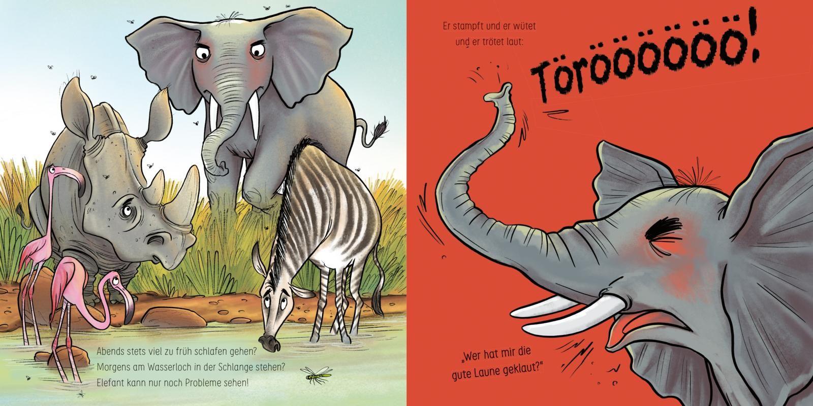 Beispielinhalt (Bild) LESEMAUS 203: Elefant will durch die Wand