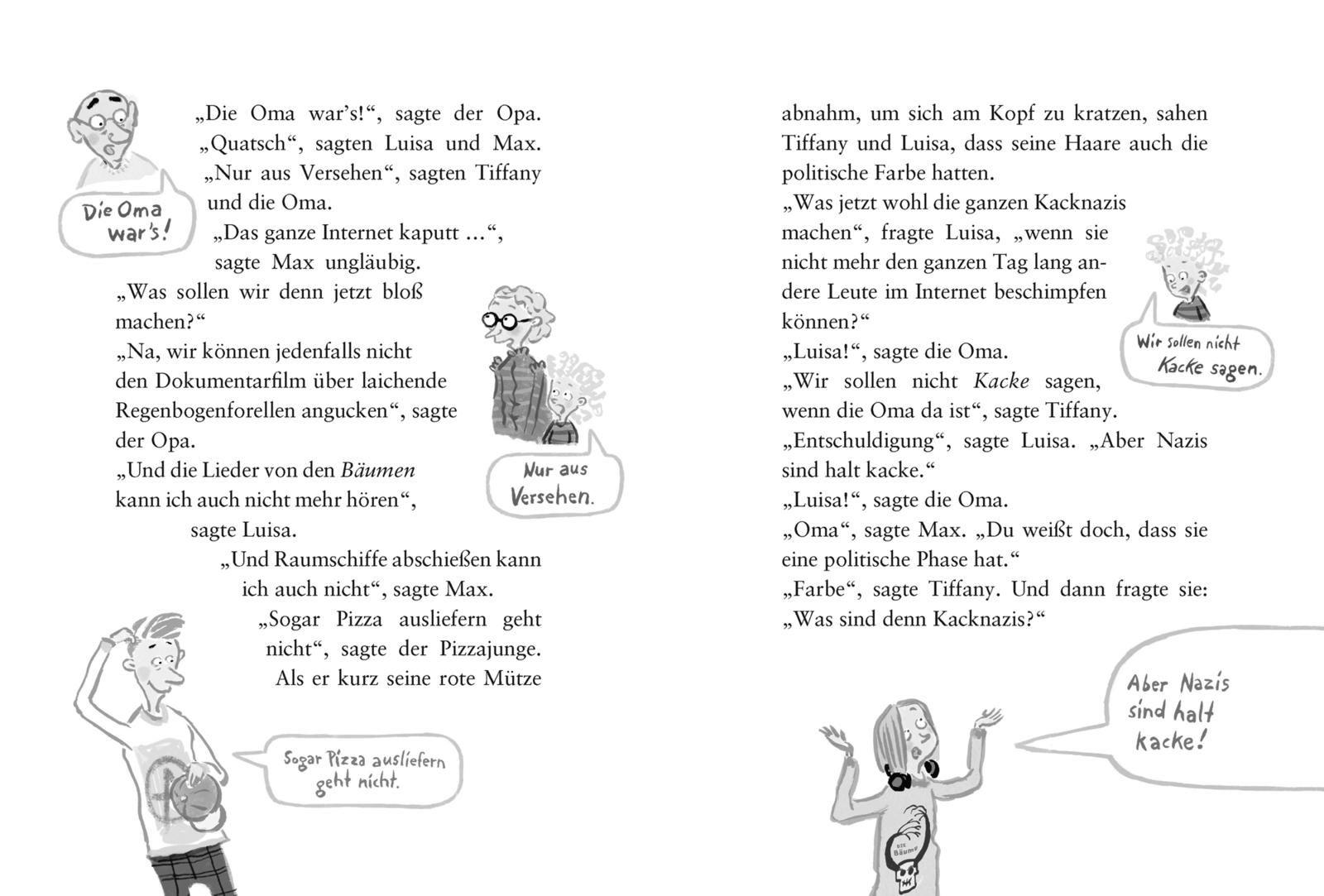 Beispielinhalt (Bild) Der Tag, an dem die Oma das Internet kaputt gemacht hat & Der Tag, an dem der Opa den Wasserkocher auf den Herd gestellt hat