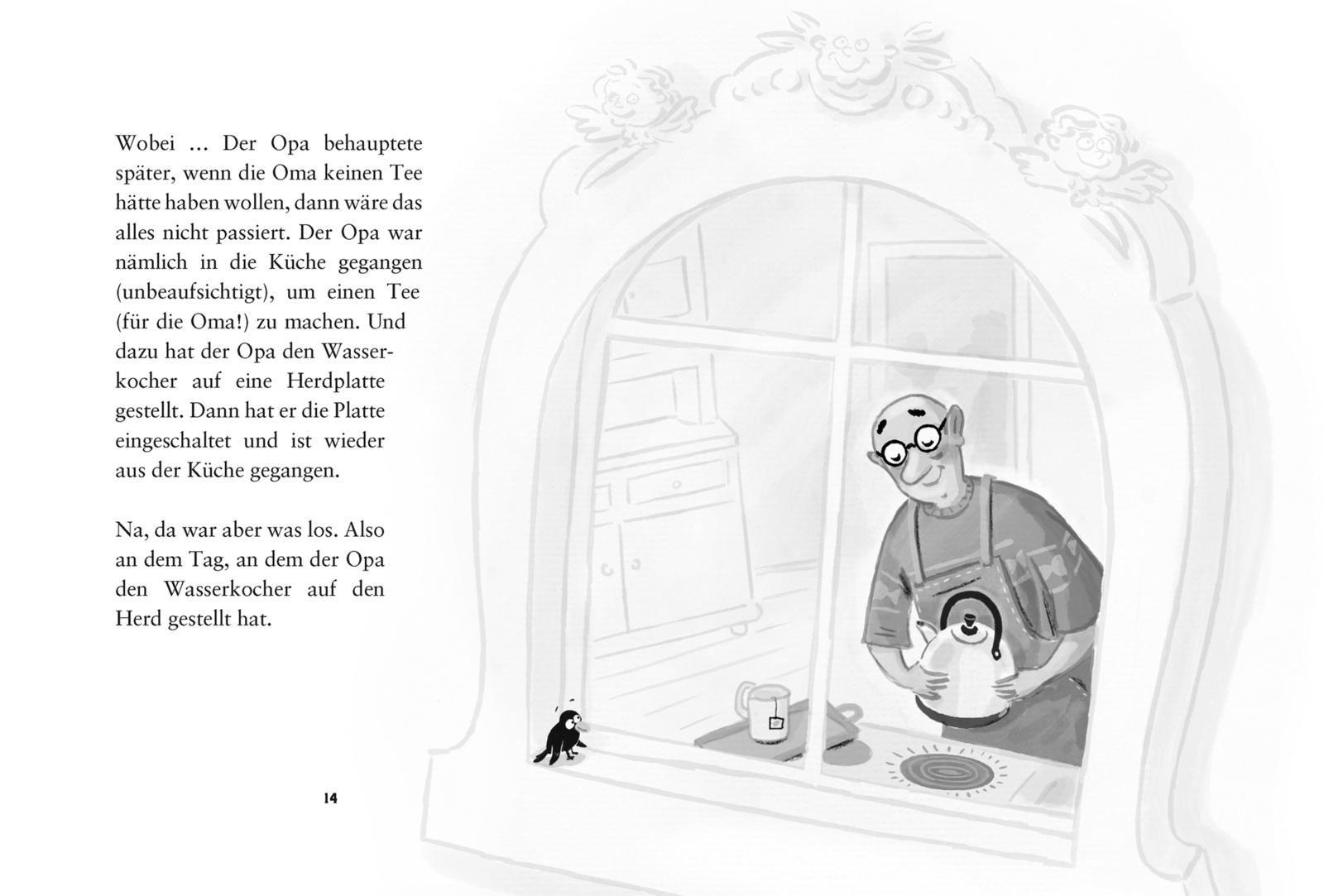 Beispielinhalt (Bild) Der Tag, an dem die Oma das Internet kaputt gemacht hat & Der Tag, an dem der Opa den Wasserkocher auf den Herd gestellt hat