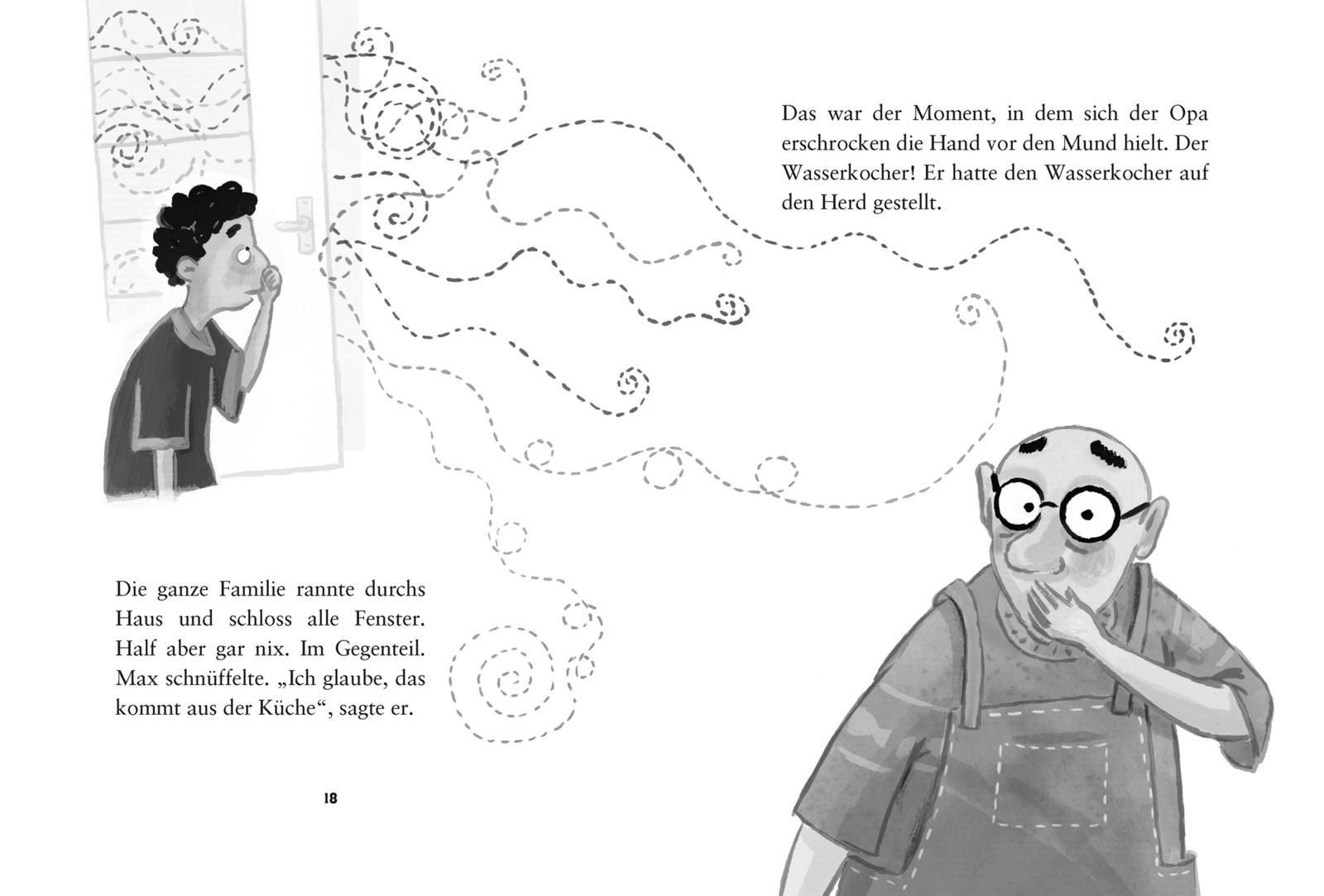 Beispielinhalt (Bild) Der Tag, an dem die Oma das Internet kaputt gemacht hat & Der Tag, an dem der Opa den Wasserkocher auf den Herd gestellt hat