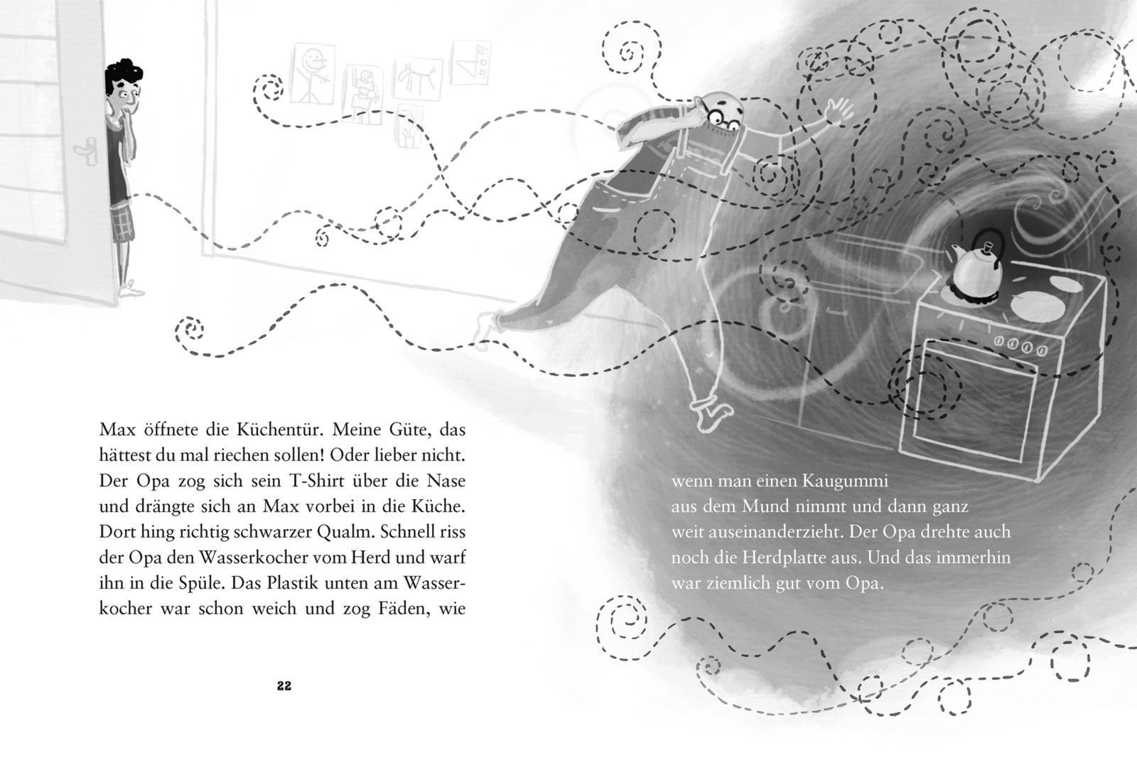 Beispielinhalt (Bild) Der Tag, an dem die Oma das Internet kaputt gemacht hat & Der Tag, an dem der Opa den Wasserkocher auf den Herd gestellt hat