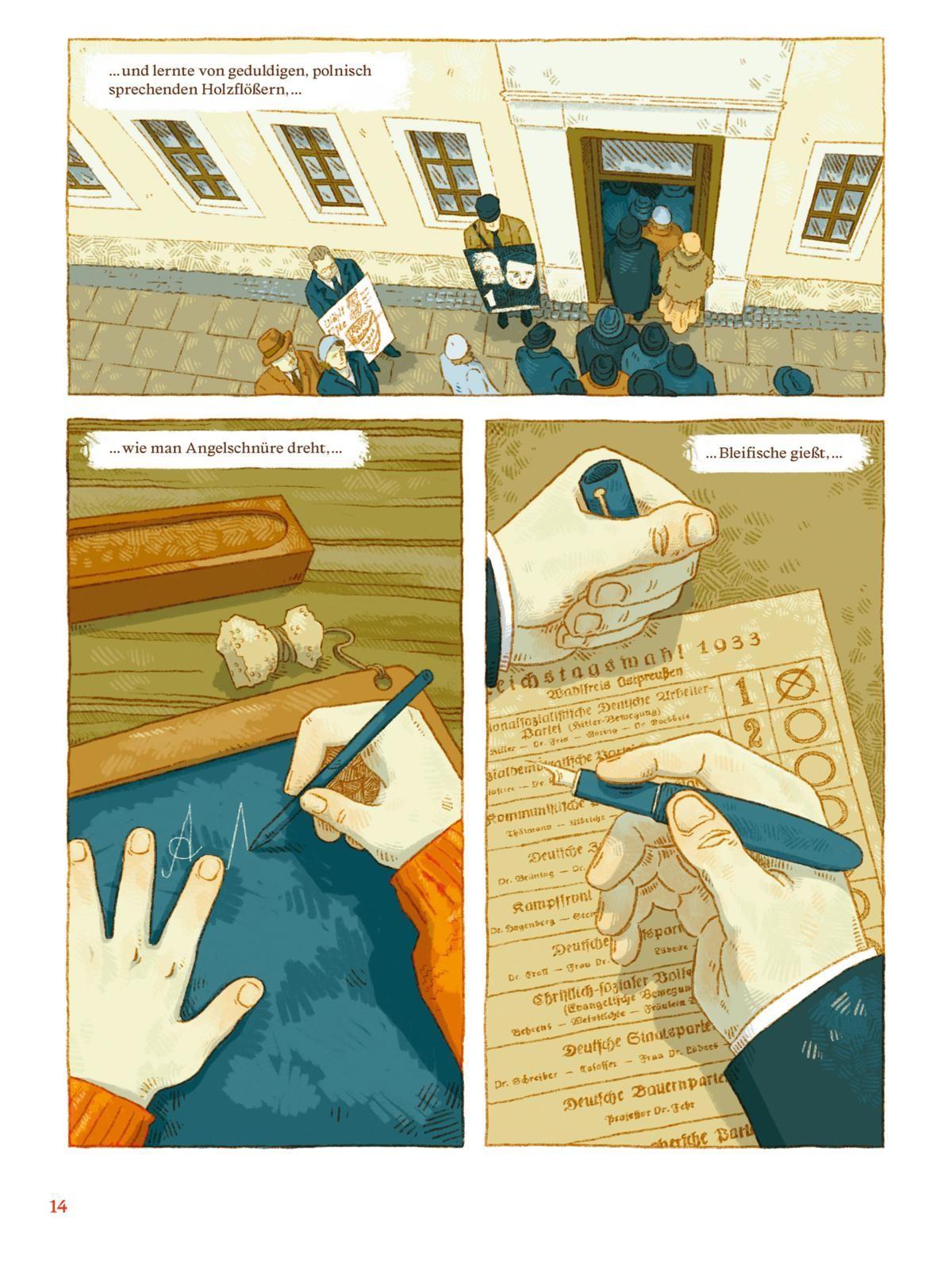 Beispielinhalt (Bild) Siehst du es? Grafische Erzählungen über den Schriftsteller Siegfried Lenz