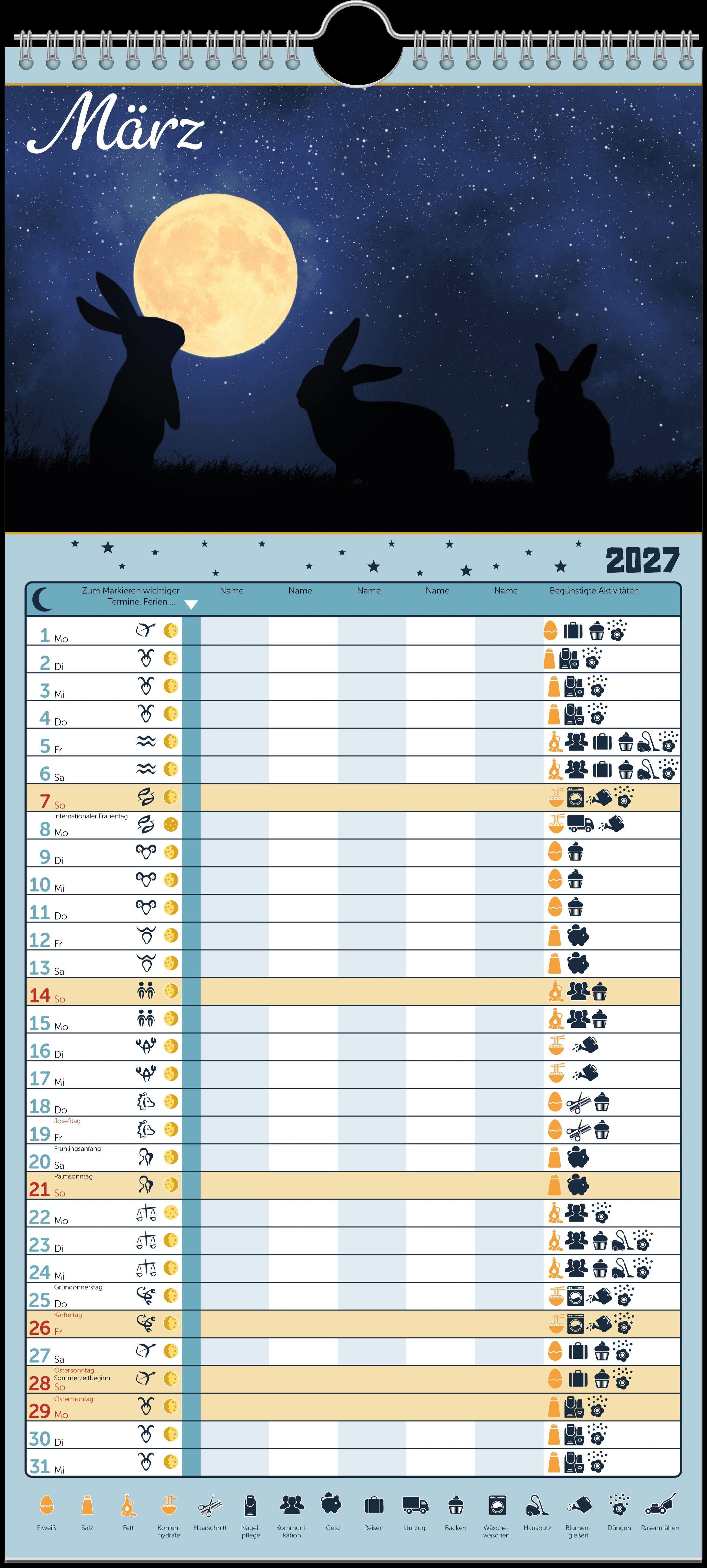 Beispielinhalt (Bild) Mond-Familienplaner 2027