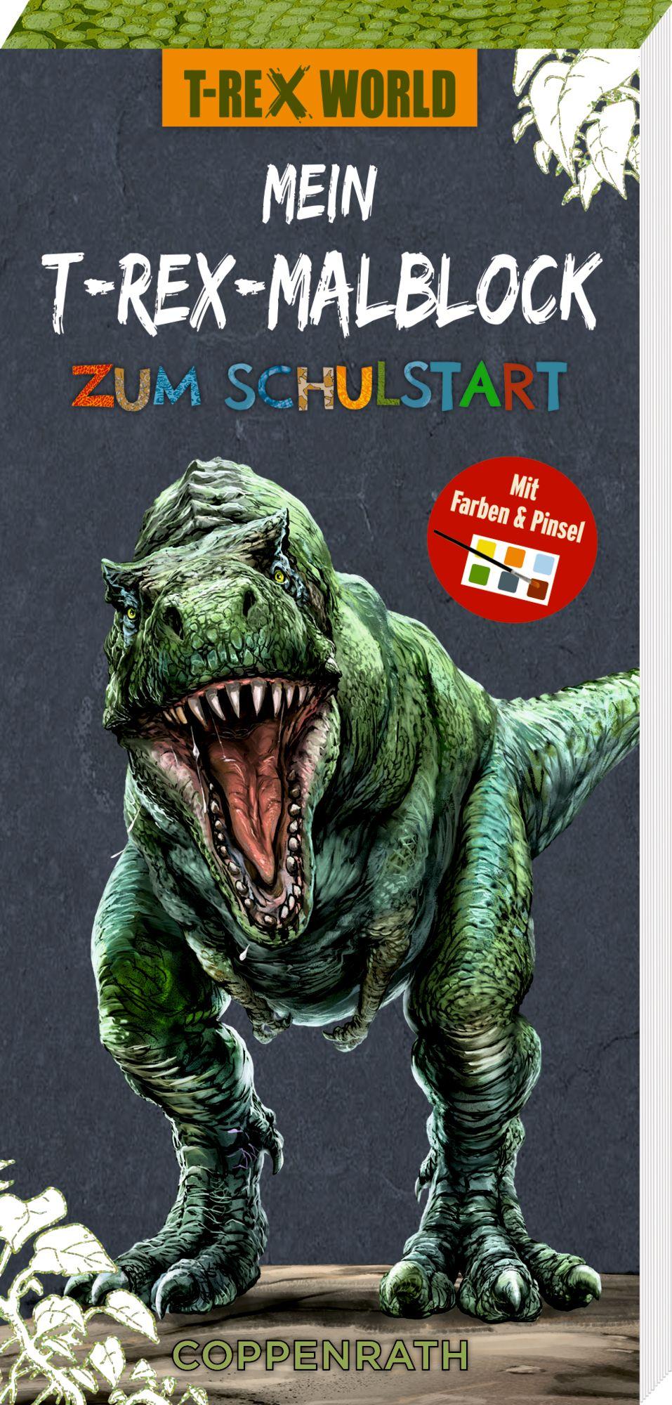 Vorderes Coverbild Mini-Malblock - Mein T-Rex-Malblock zum Schulstart