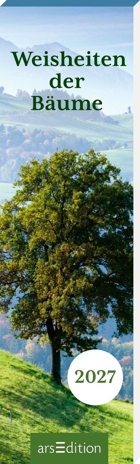 Vorderes Coverbild Lesezeichenkalender Weisheiten der Bäume 2027