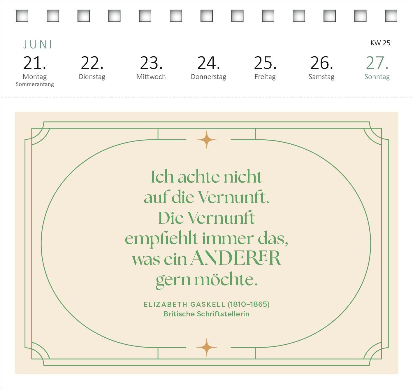 Beispielinhalt (Bild) Postkartenkalender Der Literaturkalender 2027