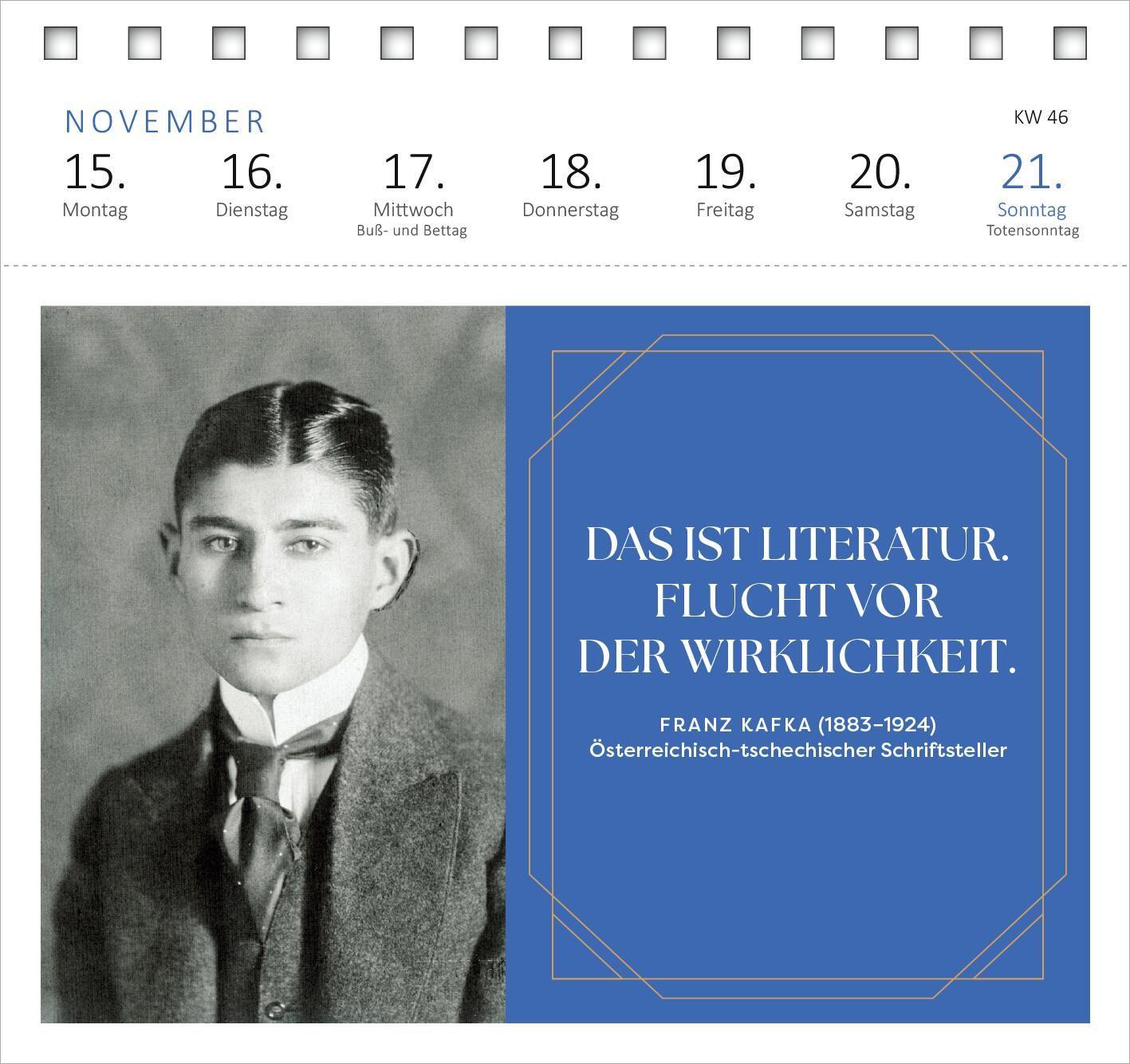Beispielinhalt (Bild) Postkartenkalender Der Literaturkalender 2027