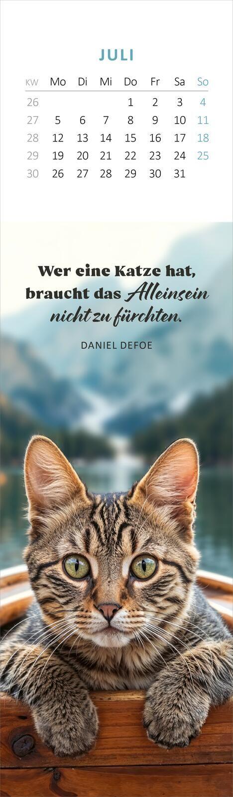 Beispielinhalt (Bild) Lesezeichenkalender Katzenglück 2027