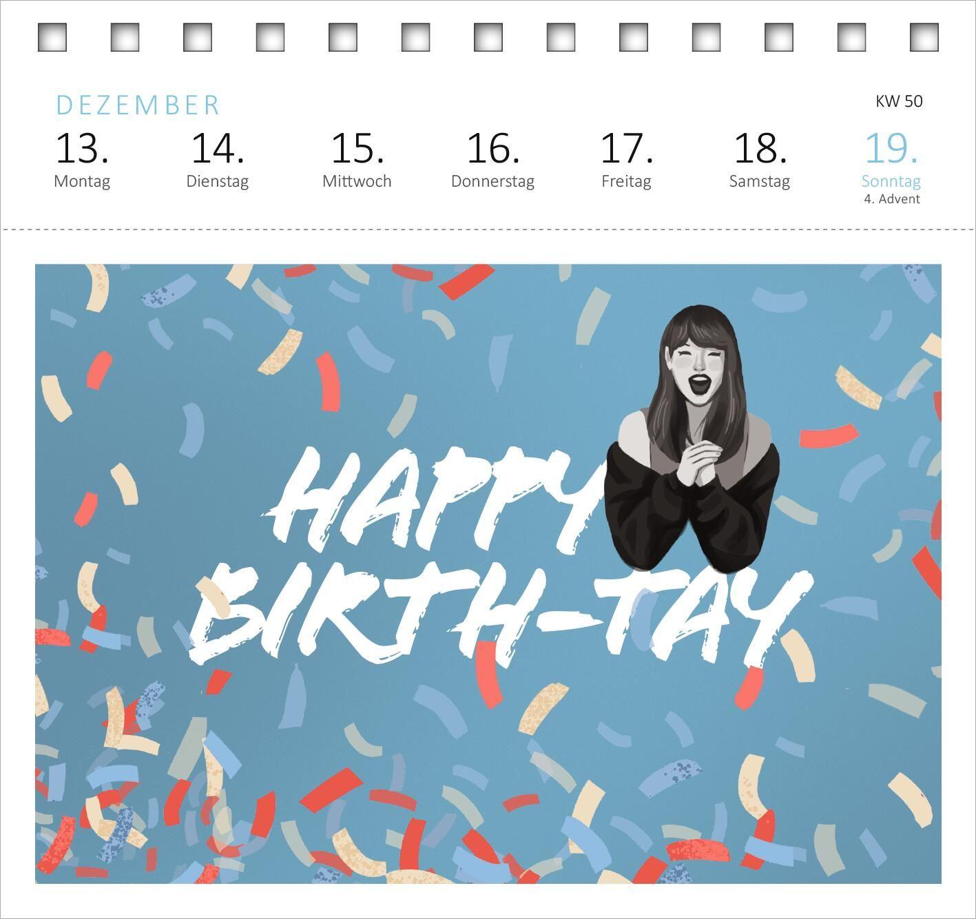 Beispielinhalt (Bild) Postkartenkalender 365 Tage mit Taylor Swift 2027