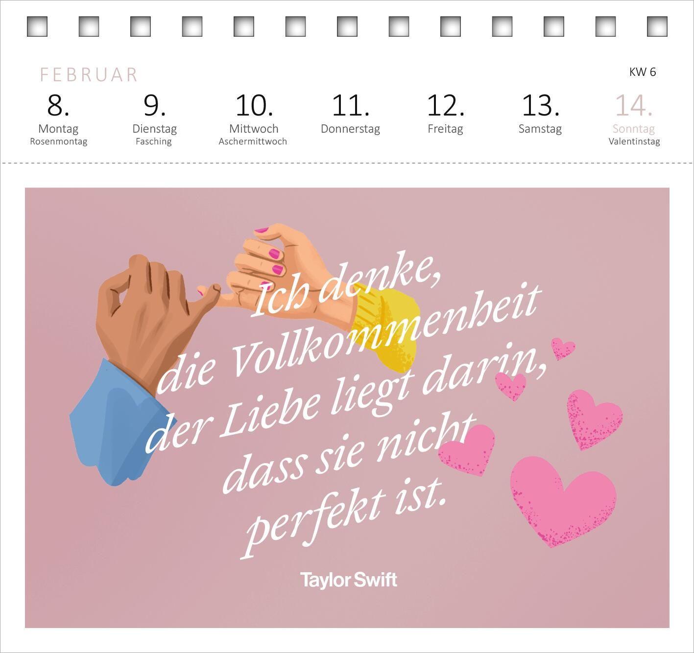 Beispielinhalt (Bild) Postkartenkalender 365 Tage mit Taylor Swift 2027