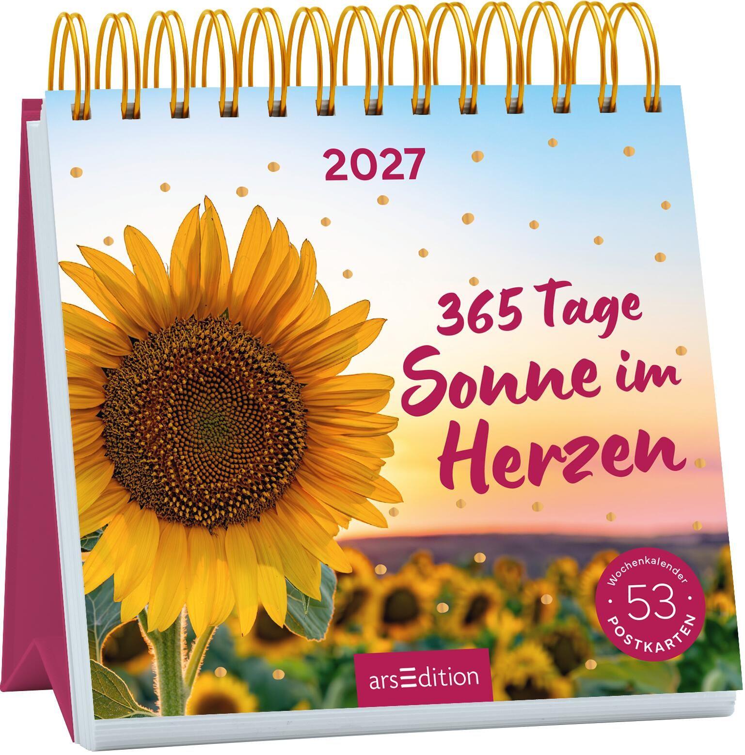 Vorderes Coverbild Postkartenkalender 365 Tage Sonne im Herzen 2027