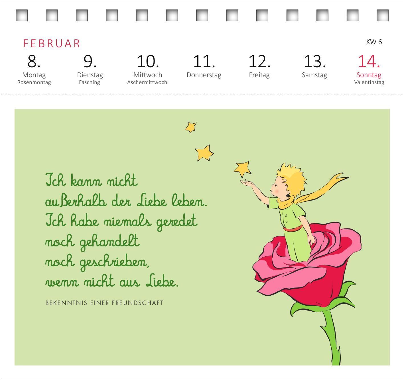 Beispielinhalt (Bild) Postkartenkalender Man sieht nur mit dem Herzen gut ... 2027