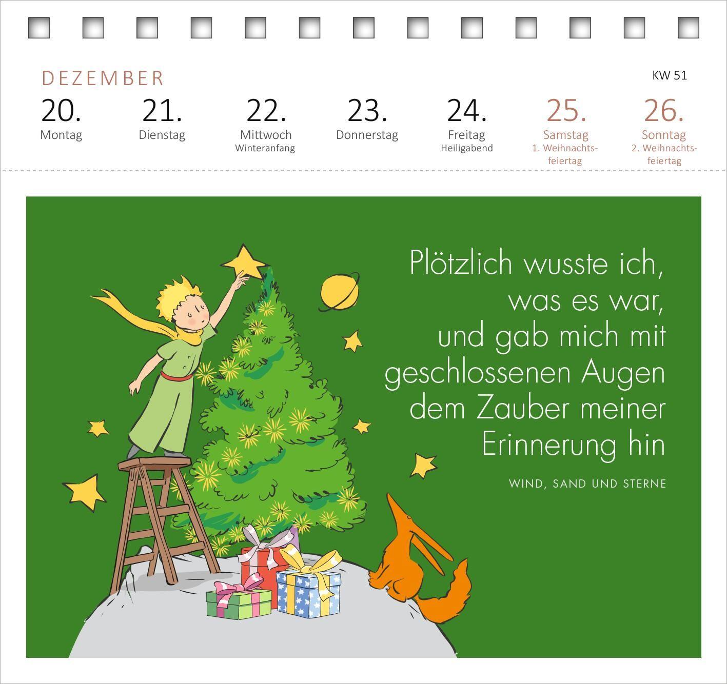 Beispielinhalt (Bild) Postkartenkalender Man sieht nur mit dem Herzen gut ... 2027