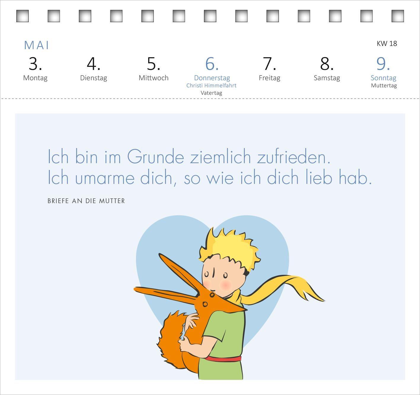 Beispielinhalt (Bild) Postkartenkalender Man sieht nur mit dem Herzen gut ... 2027