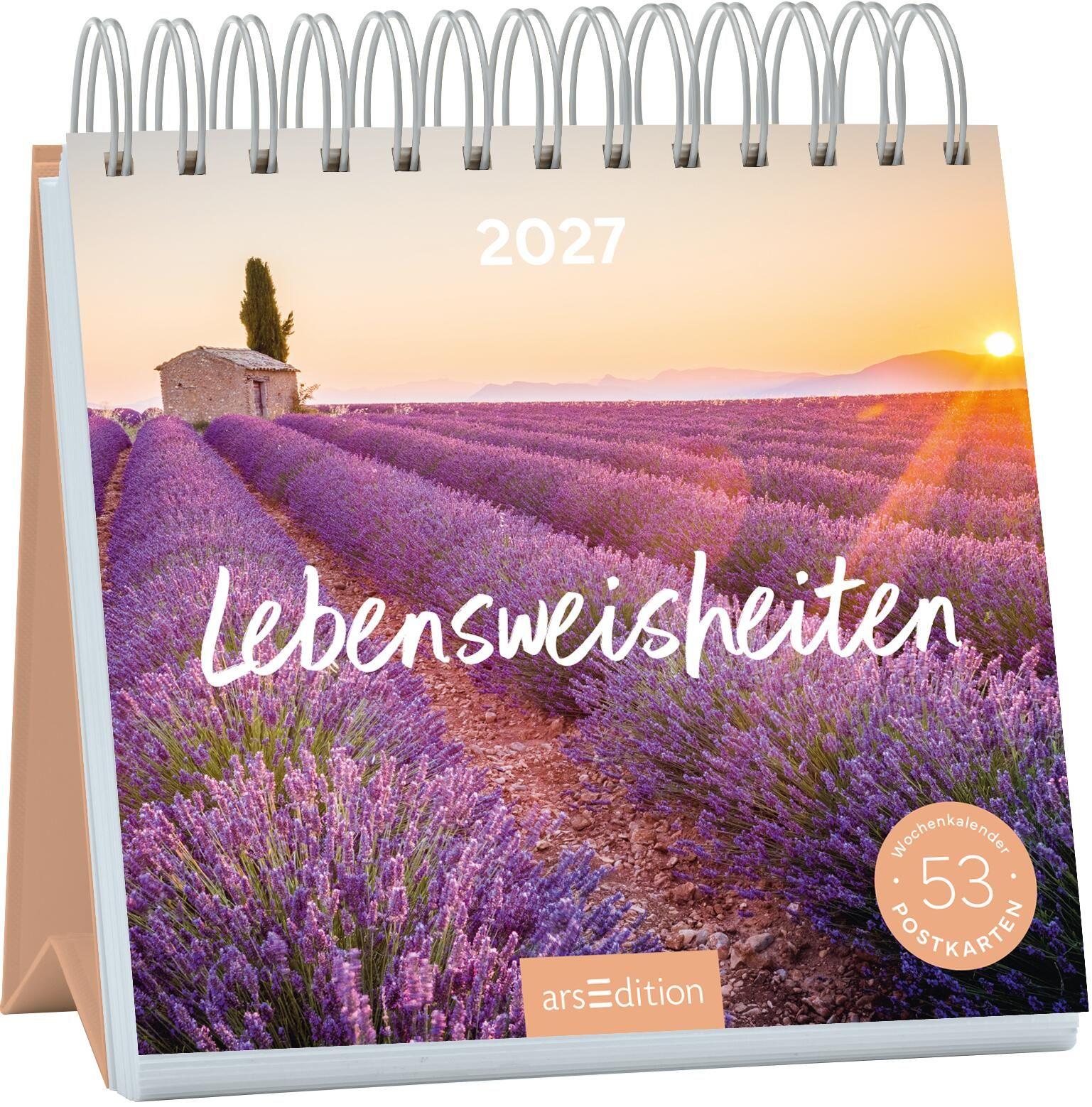 Vorderes Coverbild Postkartenkalender Lebensweisheiten 2027