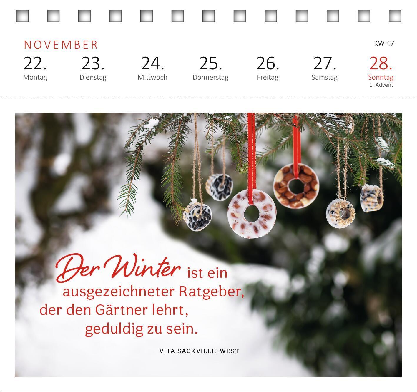 Beispielinhalt (Bild) Postkartenkalender Gartenglück 2027