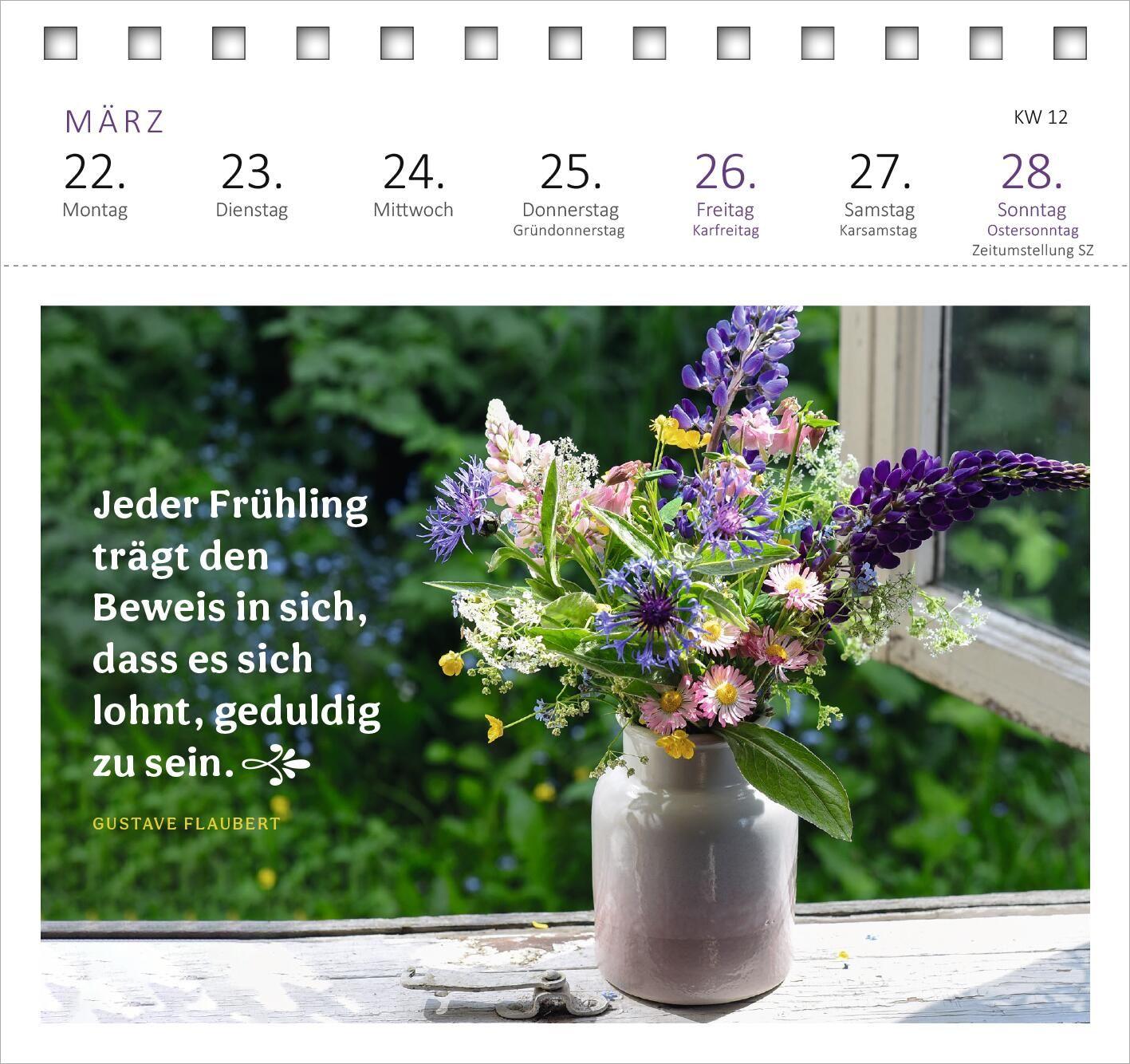 Beispielinhalt (Bild) Postkartenkalender Gartenglück 2027