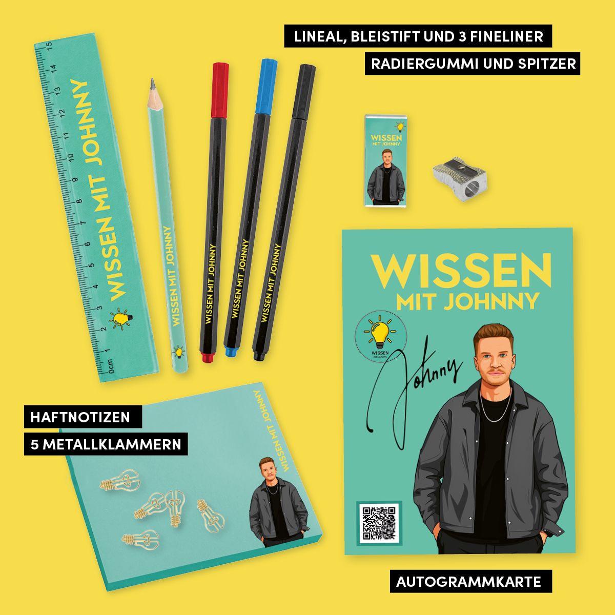 Beispielinhalt (Bild) Wissen mit Johnny: Fan-Schreibset