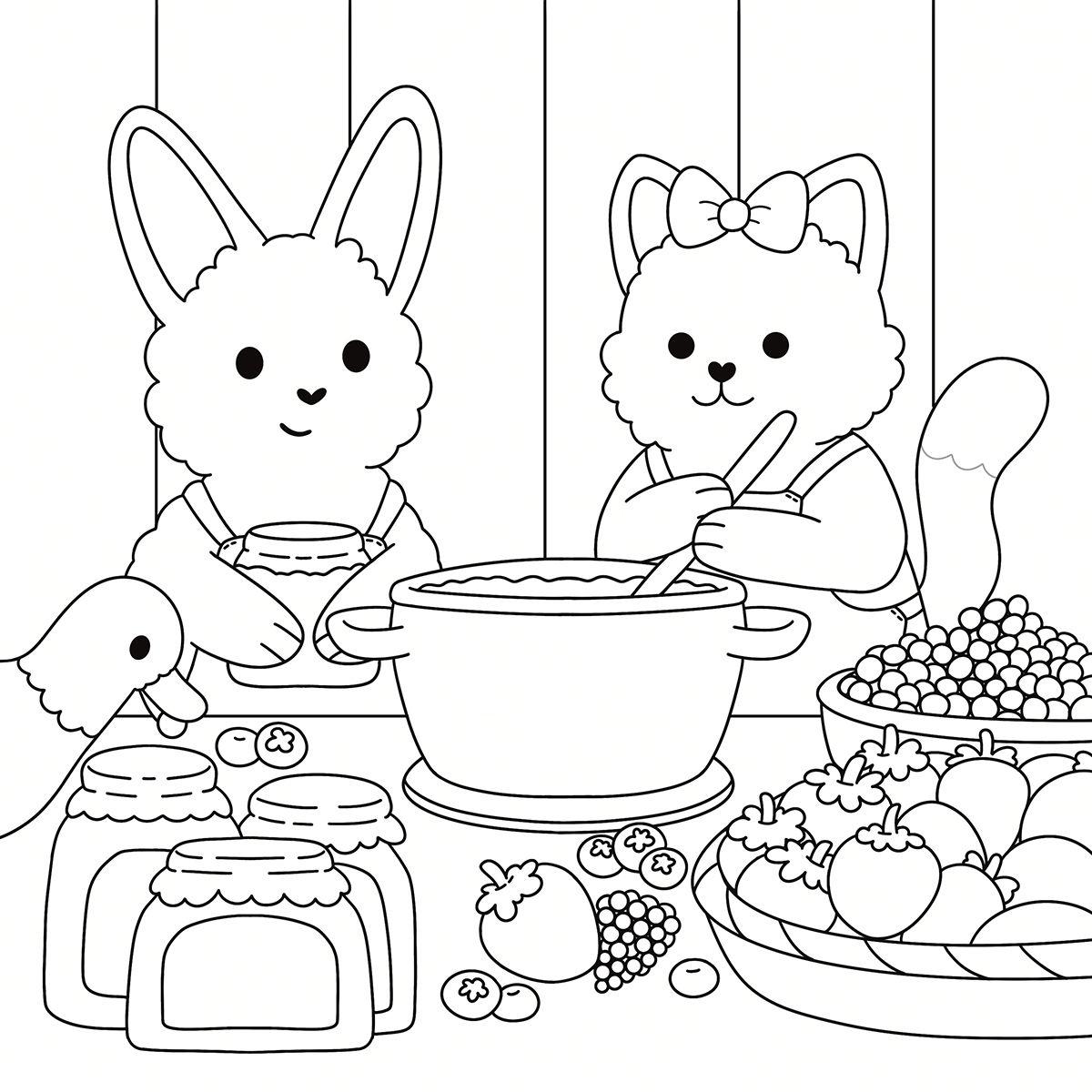 Beispielinhalt (Bild) Cosy Coloring - Cottage Life mit Ente