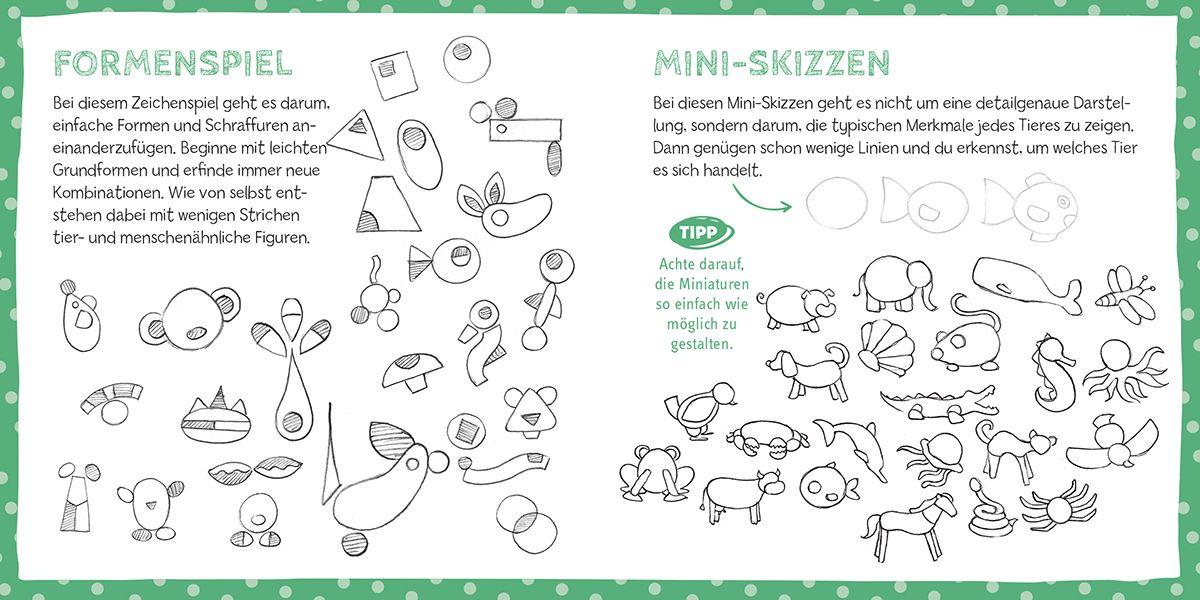 Beispielinhalt (Bild) Die Kunst des Zeichnens für Kinder Zickzack-Zeichenkarten