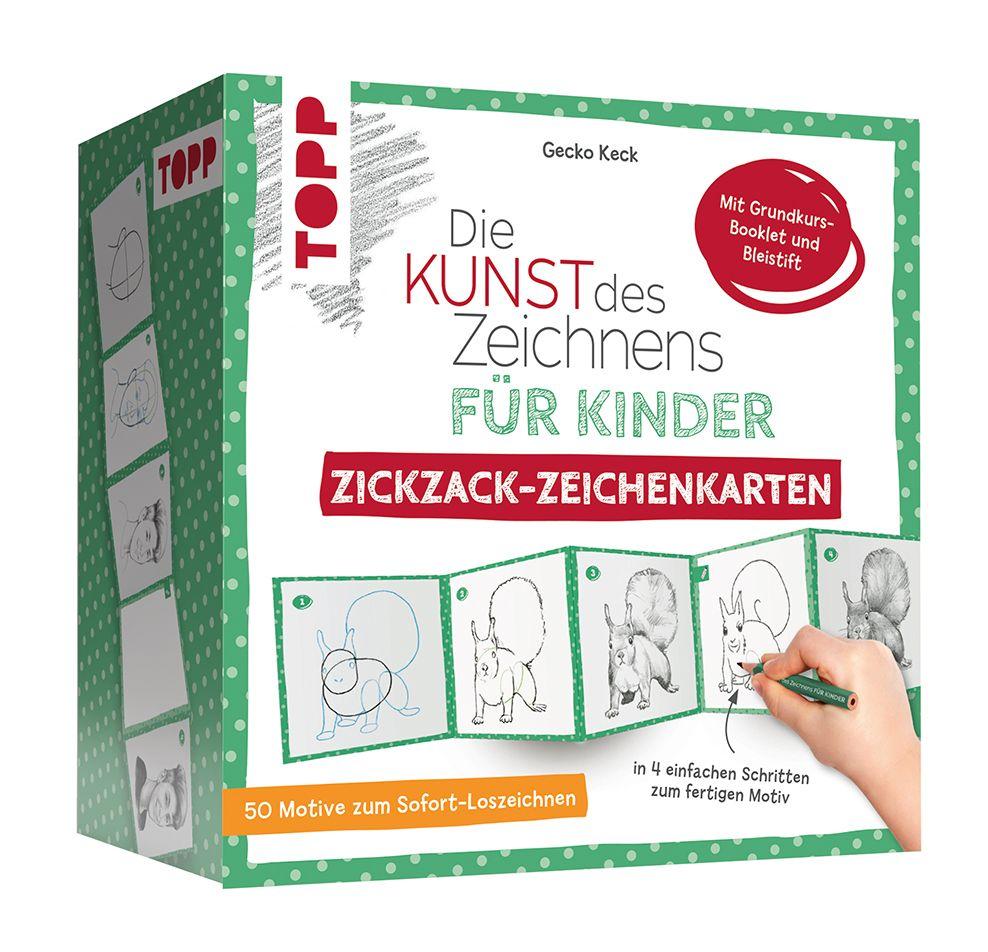 Vorderes Coverbild Die Kunst des Zeichnens für Kinder Zickzack-Zeichenkarten