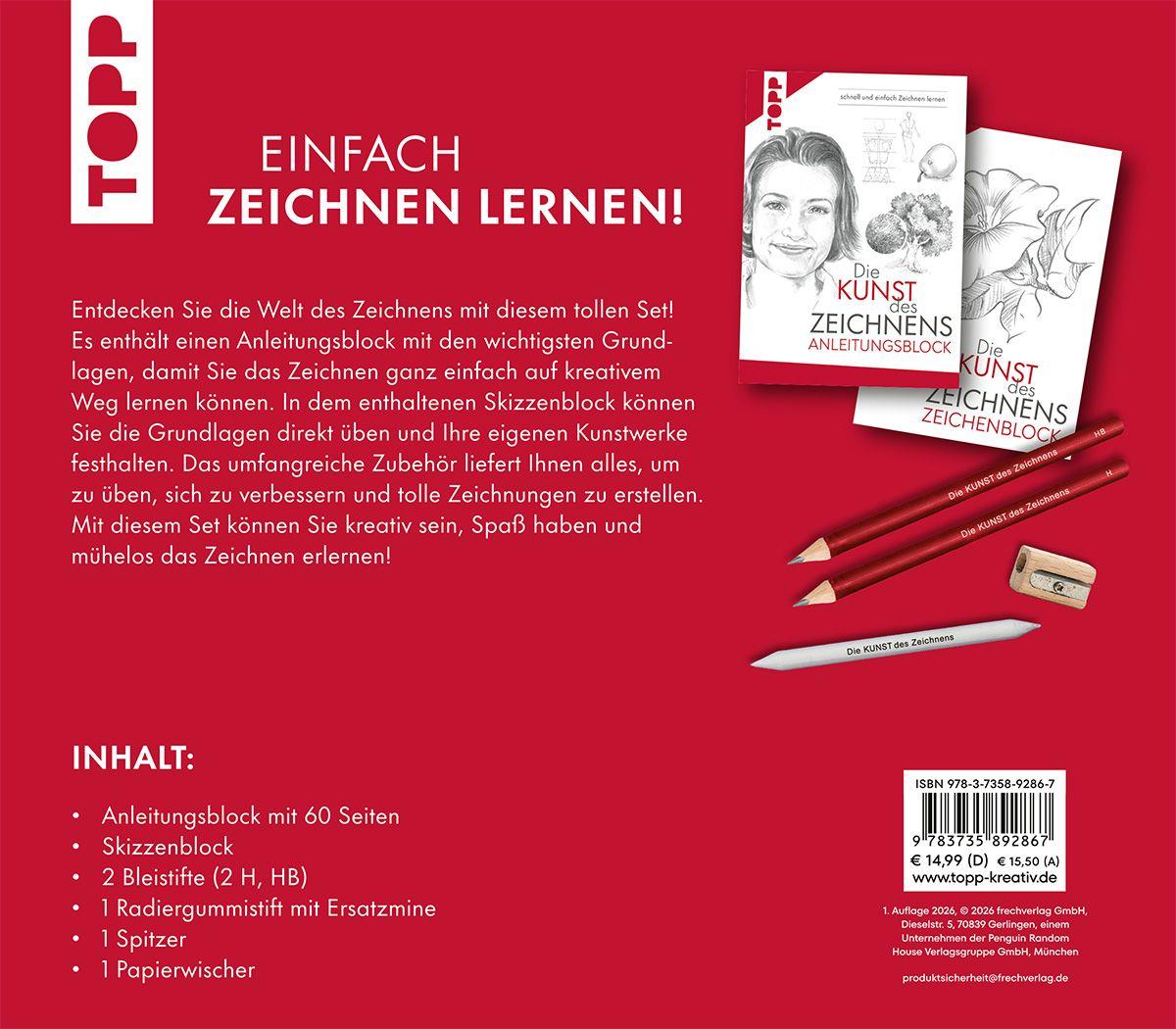 Beispielinhalt (Bild) Kreativ-Set Die Kunst des Zeichnens