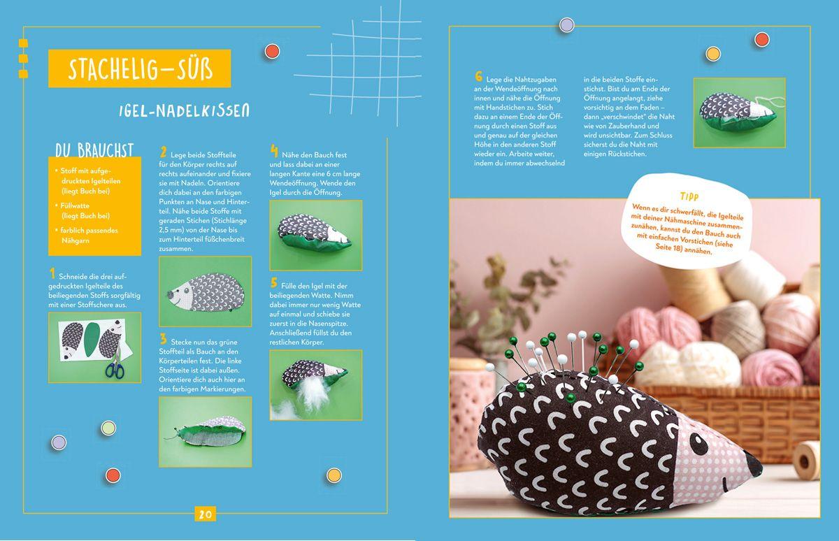 Beispielinhalt (Bild) Kreativstart Kids Nähen. Anleitungsbuch und Material