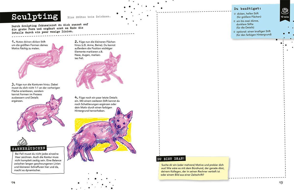 Beispielinhalt (Bild) Zeichnen lernen in der Kaffeepause