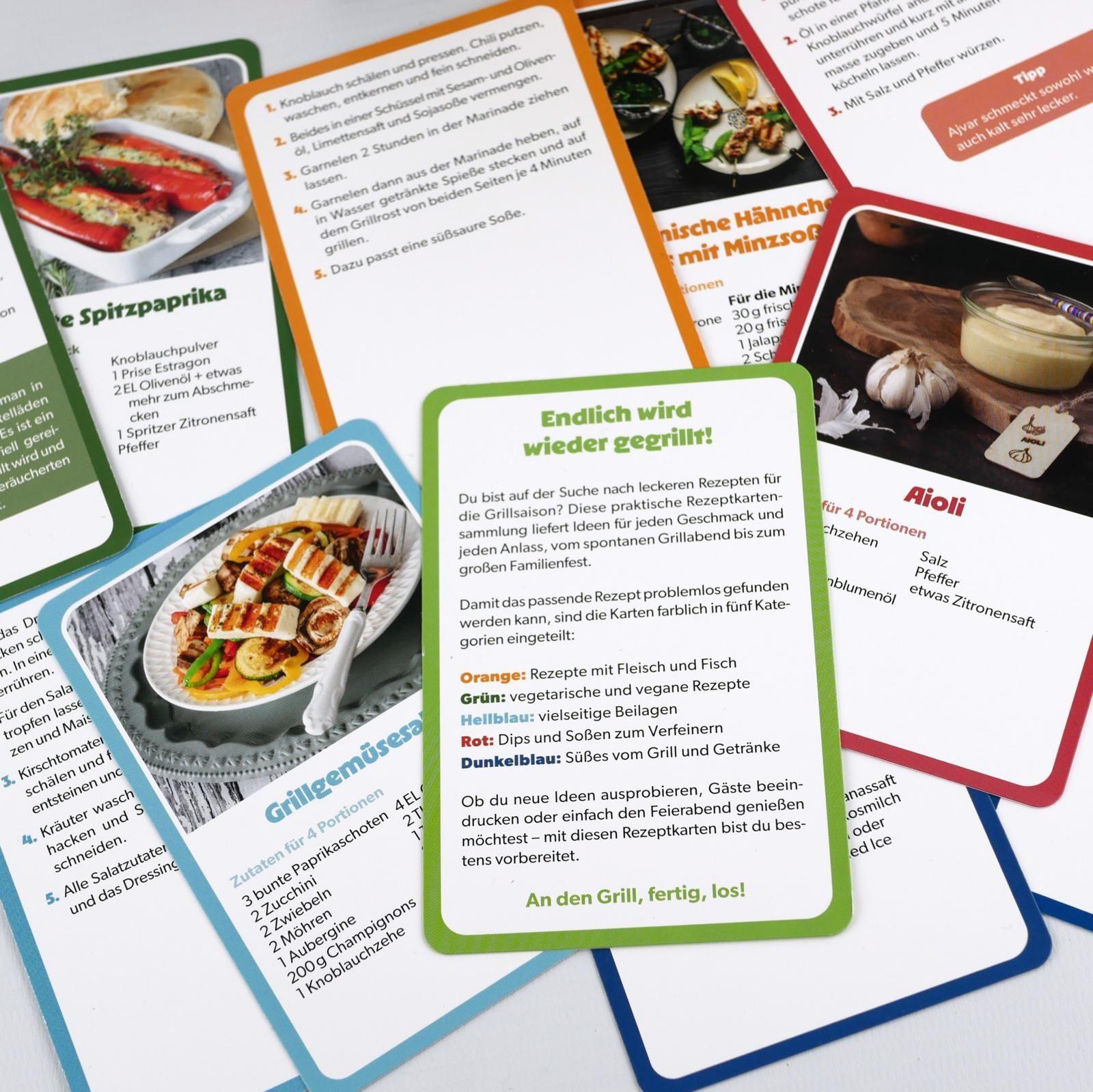 Beispielinhalt (Bild) Genial gegrillt - 55 Rezeptkarten