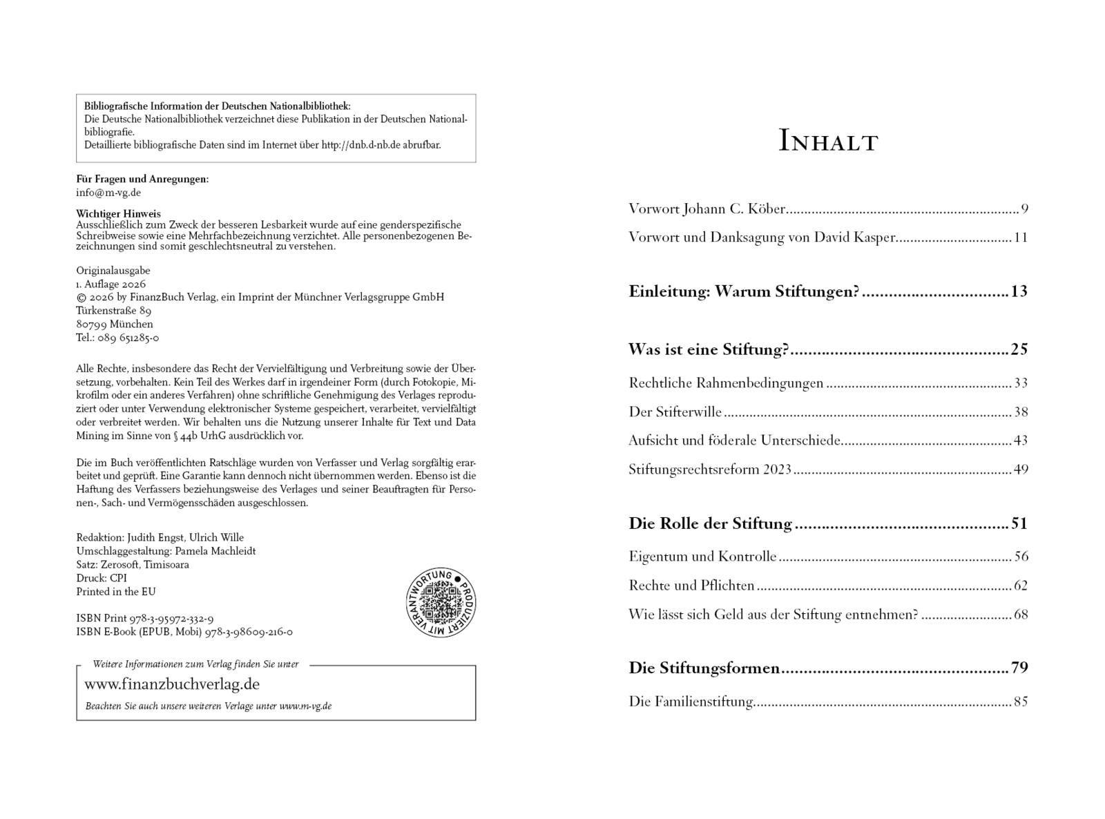 Beispielinhalt (Bild) Das große Handbuch der Stiftungen