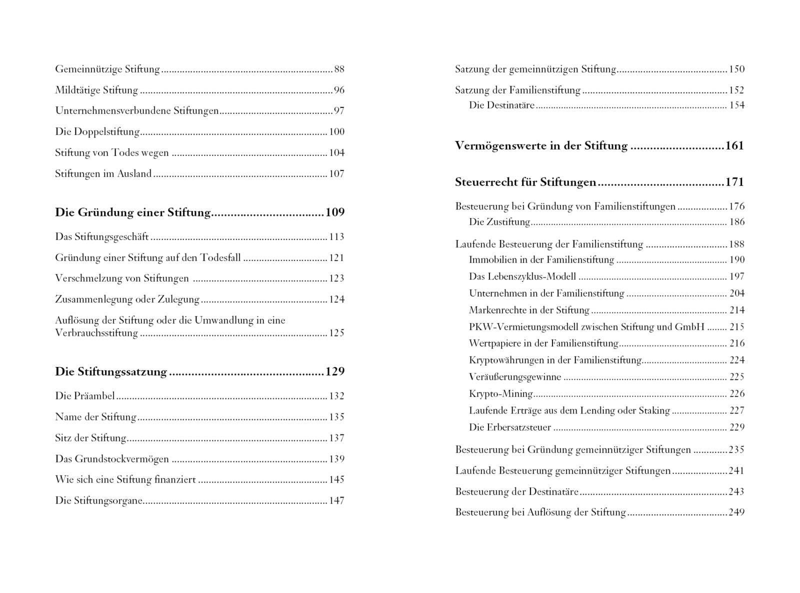 Beispielinhalt (Bild) Das große Handbuch der Stiftungen