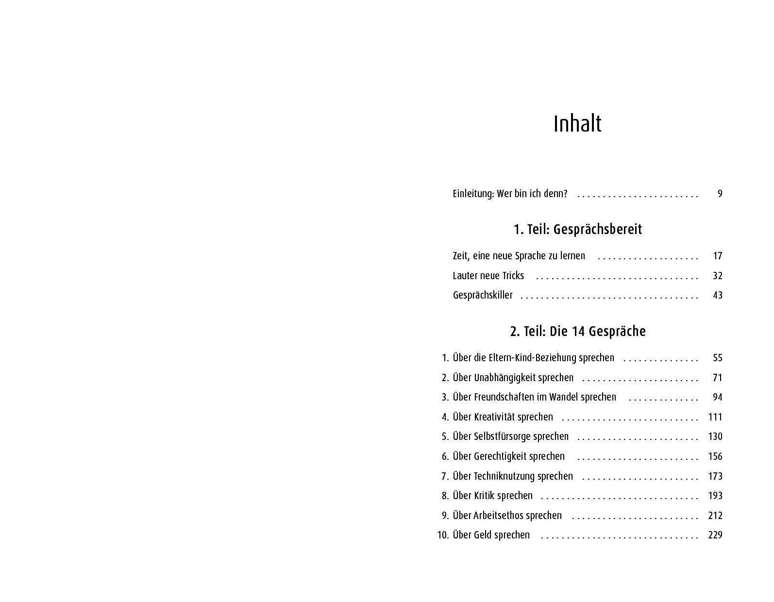 Beispielinhalt (Bild) 14 wichtige Gespräche mit deinem Kind, bis es 14 Jahre alt wird