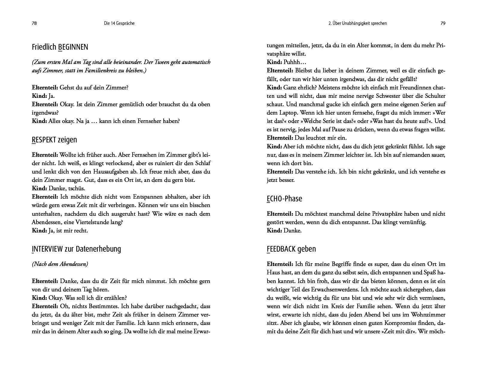 Beispielinhalt (Bild) 14 wichtige Gespräche mit deinem Kind, bis es 14 Jahre alt wird