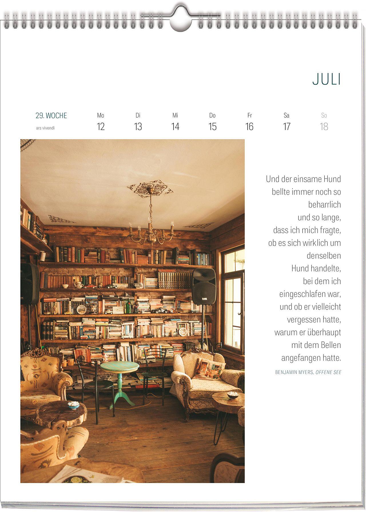 Beispielinhalt (Bild) ars vivendi Literatur Kalender 2027