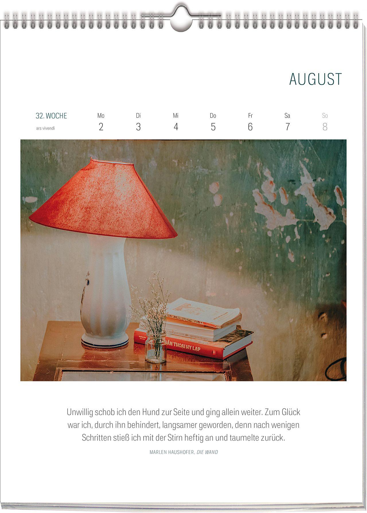 Beispielinhalt (Bild) ars vivendi Literatur Kalender 2027