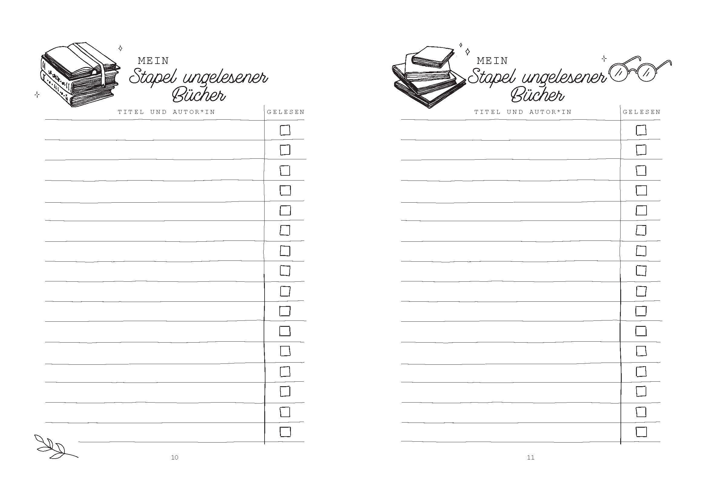 Beispielinhalt (Bild) Book Journal