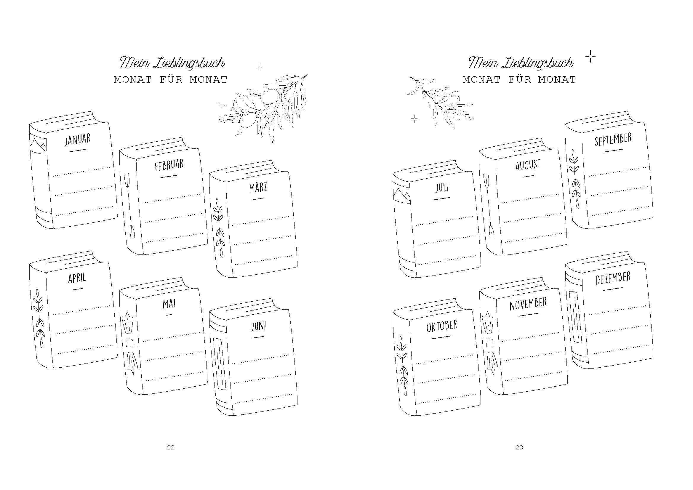 Beispielinhalt (Bild) Book Journal