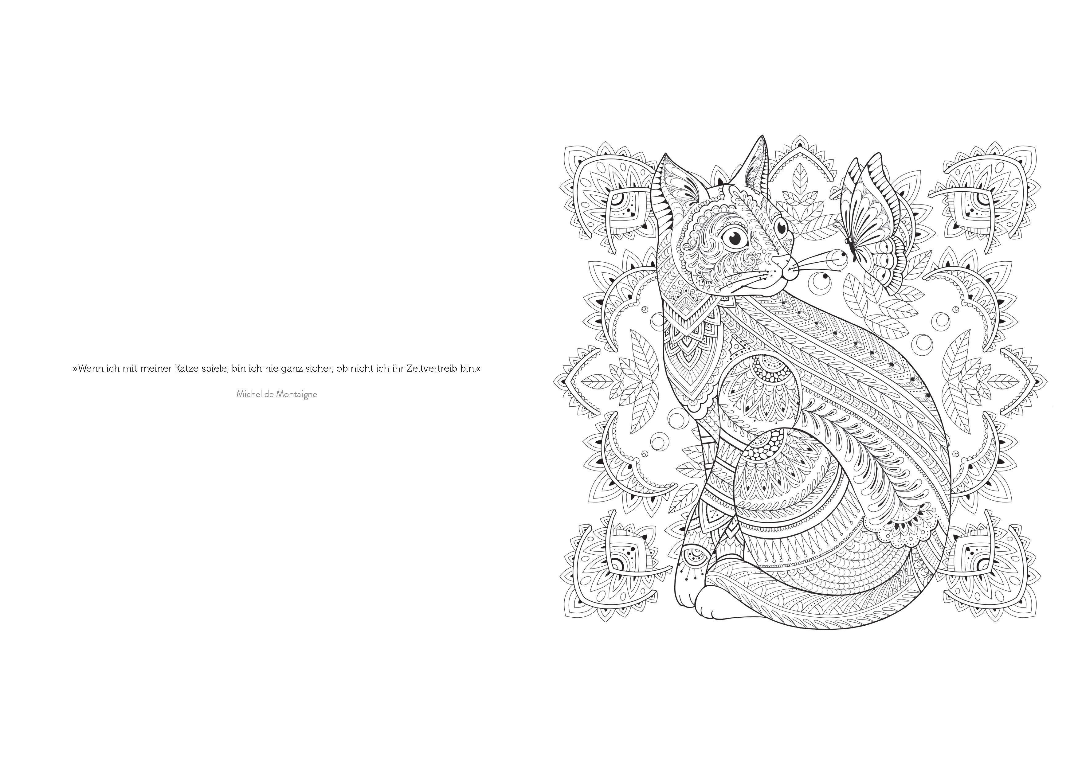 Beispielinhalt (Bild) Katzen-Mandalas - 28 Motive zum Entspannen und Wohlfühlen