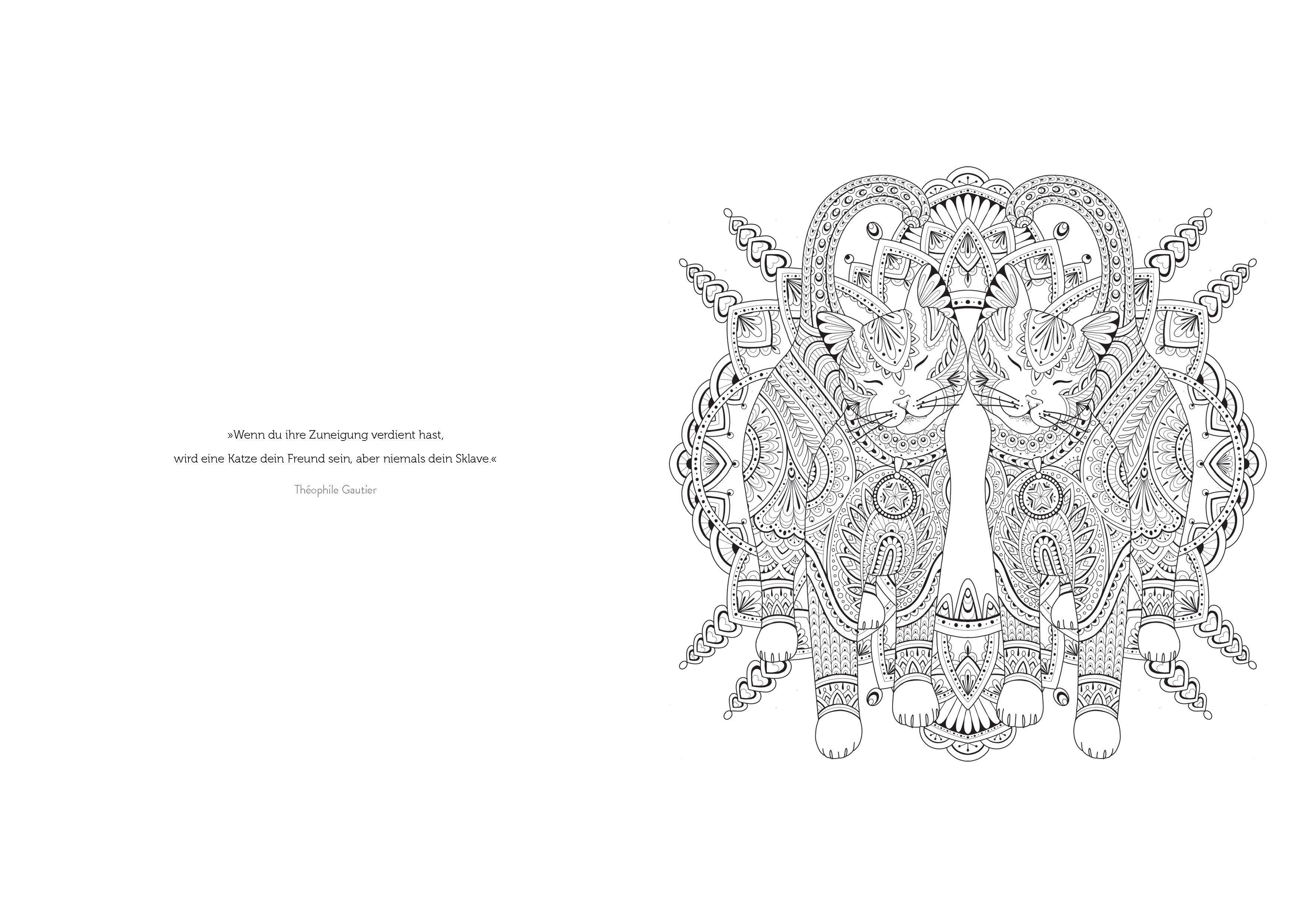 Beispielinhalt (Bild) Katzen-Mandalas - 28 Motive zum Entspannen und Wohlfühlen