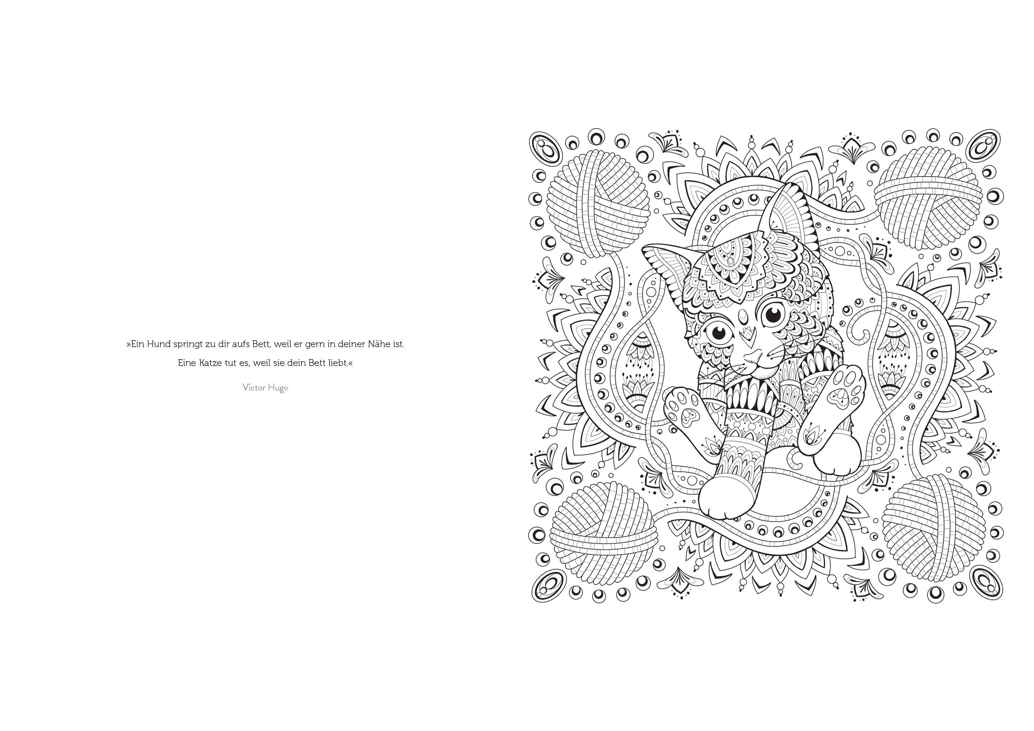 Beispielinhalt (Bild) Katzen-Mandalas - 28 Motive zum Entspannen und Wohlfühlen