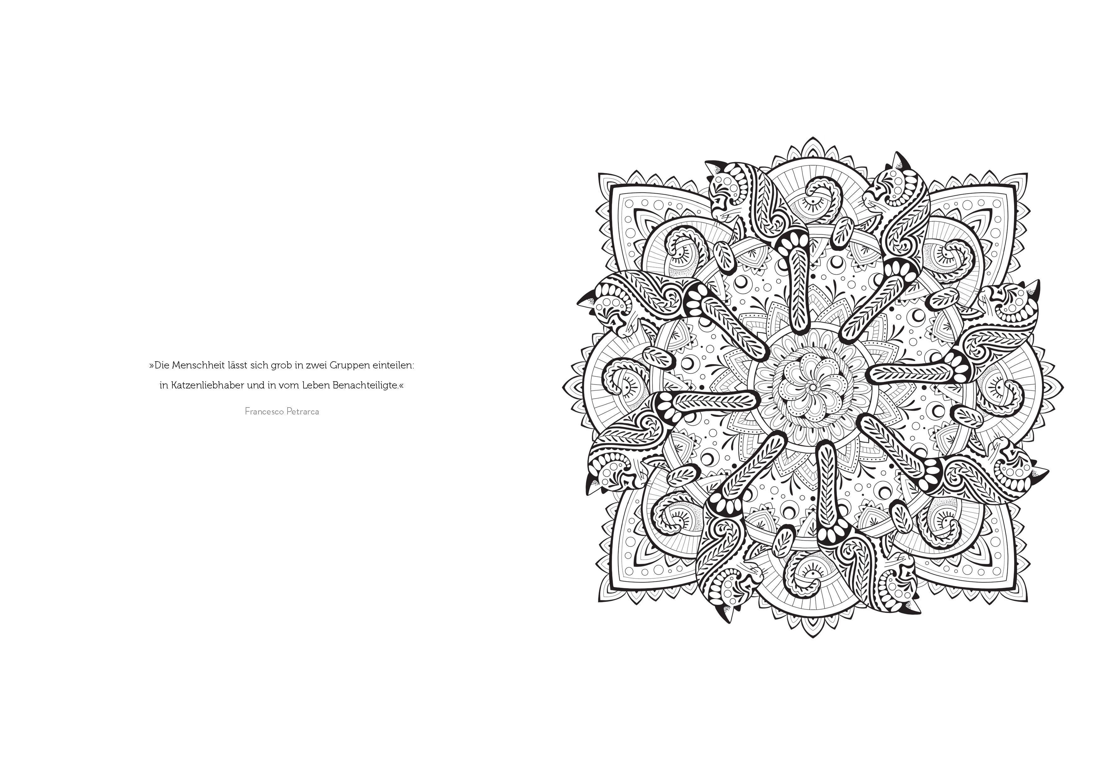 Beispielinhalt (Bild) Katzen-Mandalas - 28 Motive zum Entspannen und Wohlfühlen