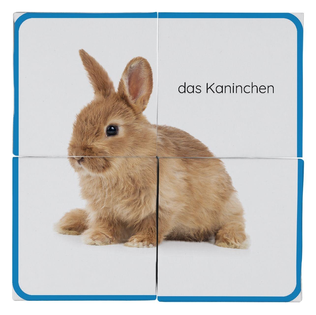 Beispielinhalt (Bild) Erstes Lernen Würfelpuzzle. Haustiere