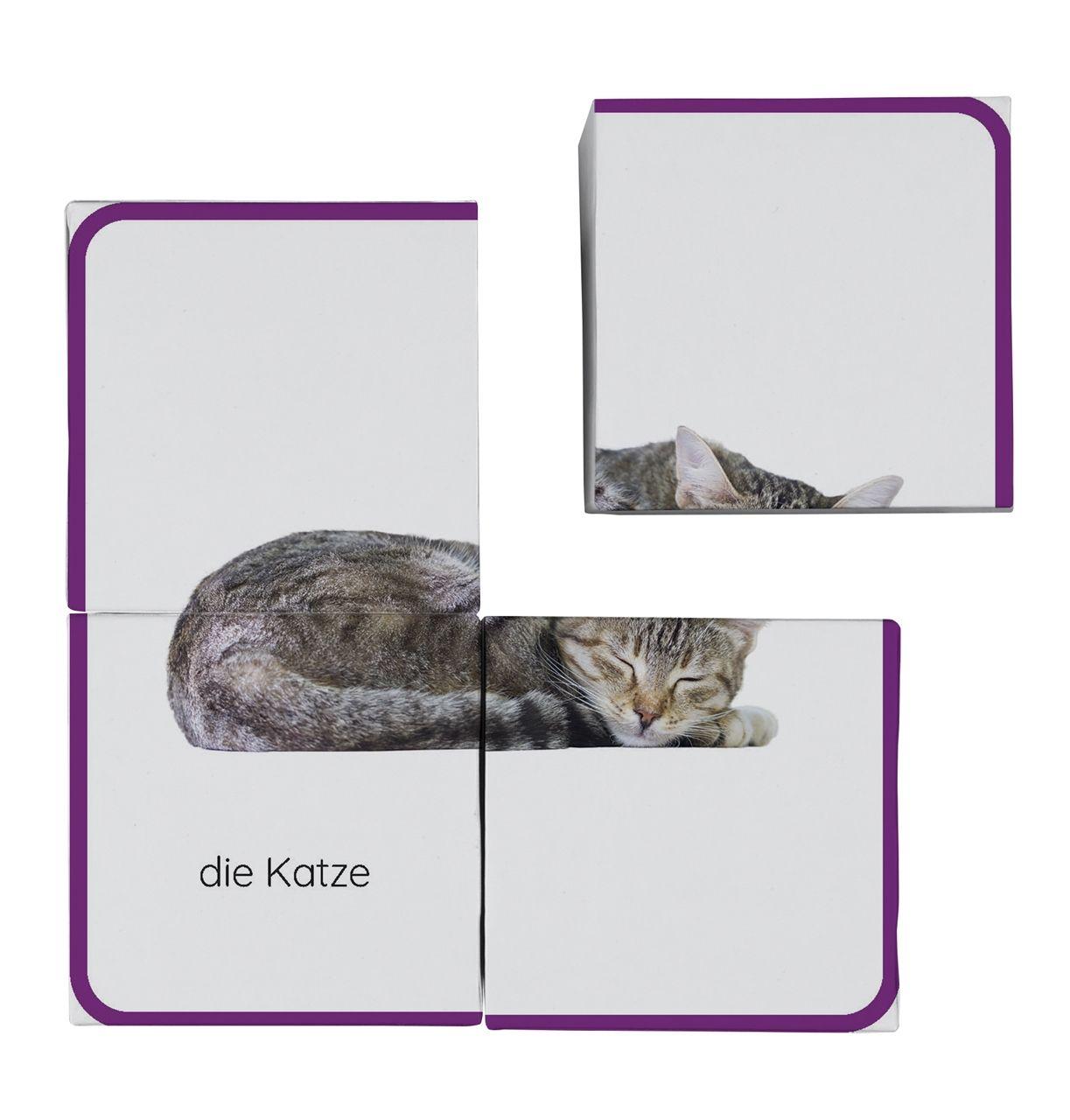 Beispielinhalt (Bild) Erstes Lernen Würfelpuzzle. Haustiere