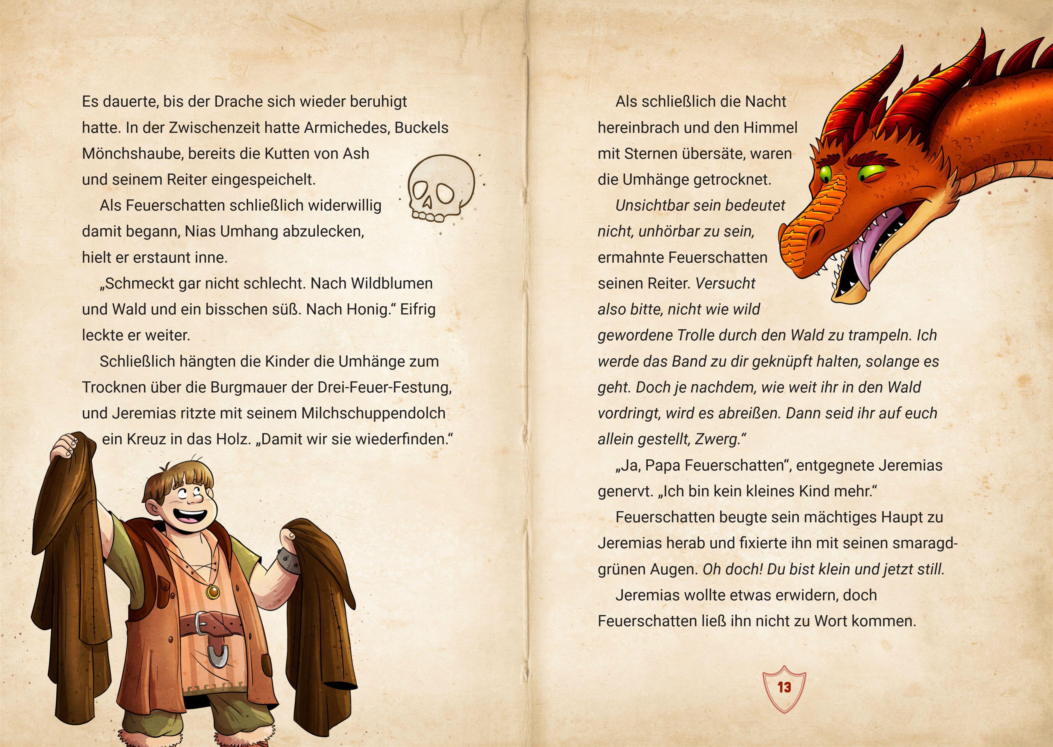 Beispielinhalt (Bild) Die geheime Drachenschule - Die schwarze Bibliothek