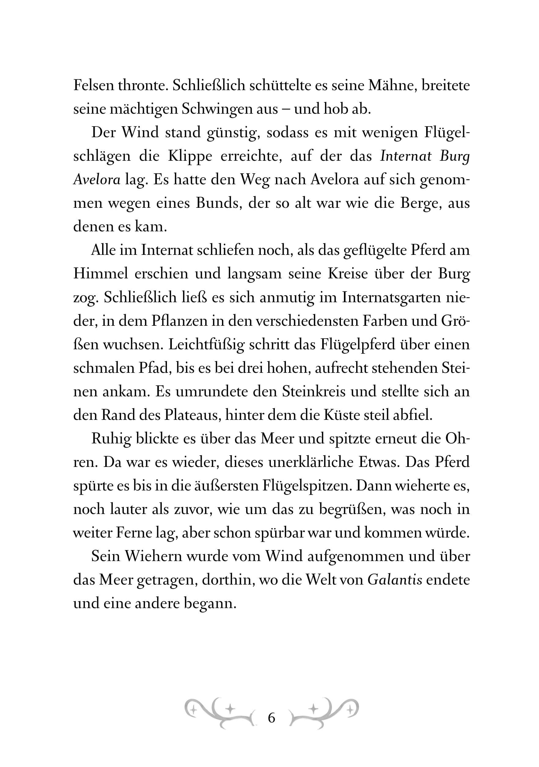 Beispielinhalt (Bild) Avelora - Das Internat der magischen Pferde